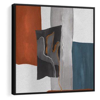 Obraz w ramie 50x50 - Nowoczesna geometria - nowoczesny, geometryczny - rama czarna