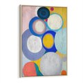 Obraz w ramie 50x70 - Rozkwitająca Symfonia Serca - abstrakcyjne geometryczne kształty, olejny obraz - rama drewno