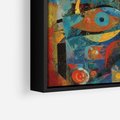 Obraz w ramie 50x70 - Migotliwe Przesunięcia Konturów - abstrakcyjny obraz, sztuka abstrakcji - rama czarna
