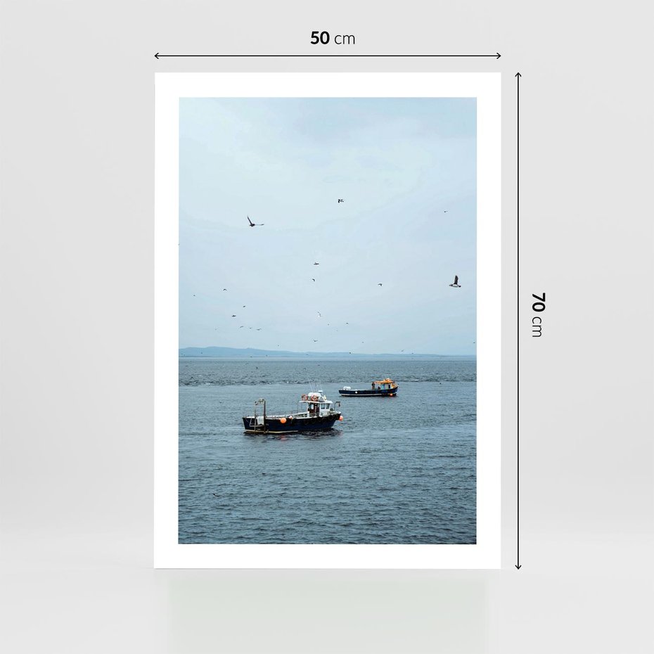 Plakat bez ramy 50x70 - Rybacki Urok - morze, kutry rybackie