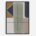 Obraz w ramie 50x70 - Sztuka Abstrakcji - geometryczne kształty, kolorowe prostokąty - rama czarna