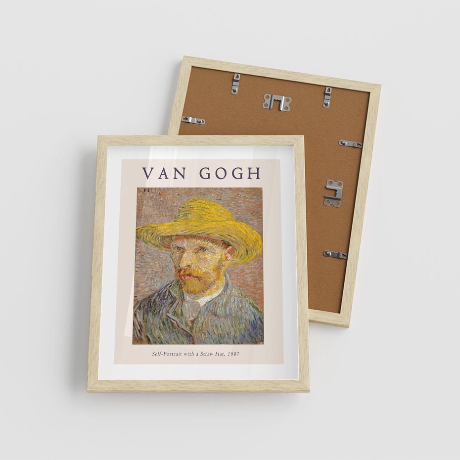 Plakat w ramie 40x50 - Autoportret van Gogha - van gogh, autoportret - rama drewno