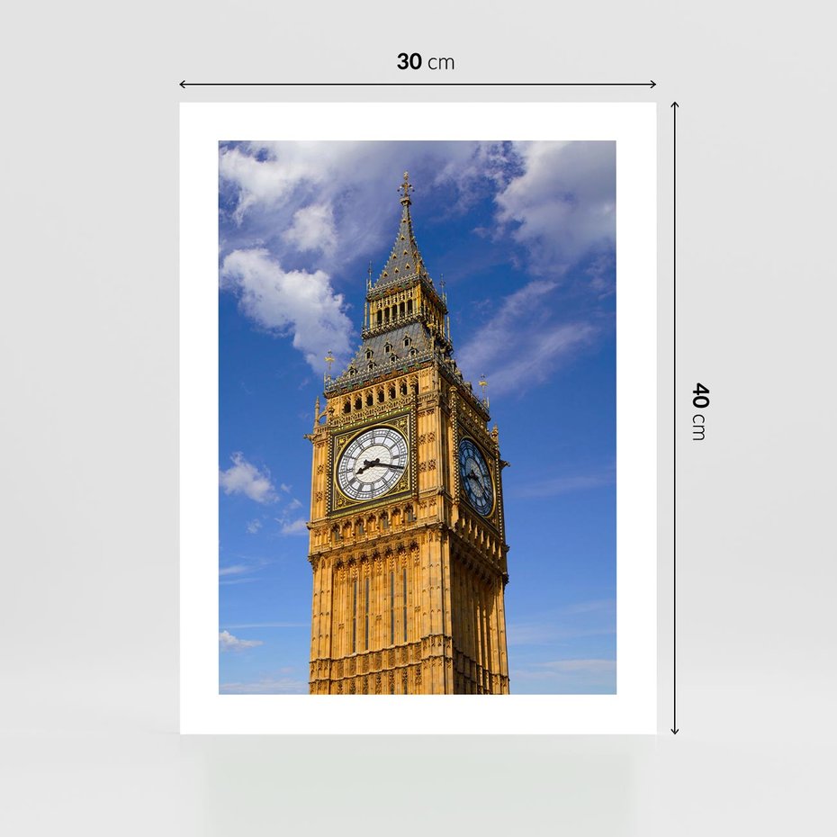 Plakat bez ramy 30x40 - Czasowy Symbol - zegar, Big Ben