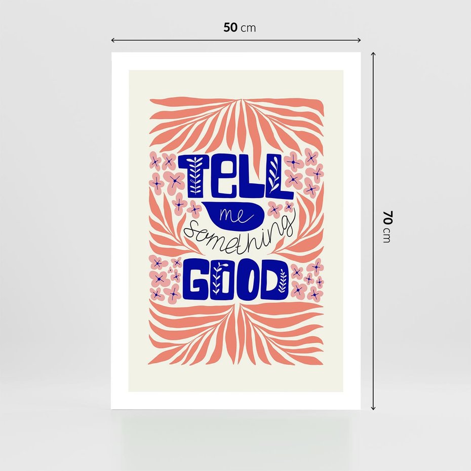 Plakat bez ramy 50x70 - Bezgraniczne Formy - nowoczesna typografia, liście