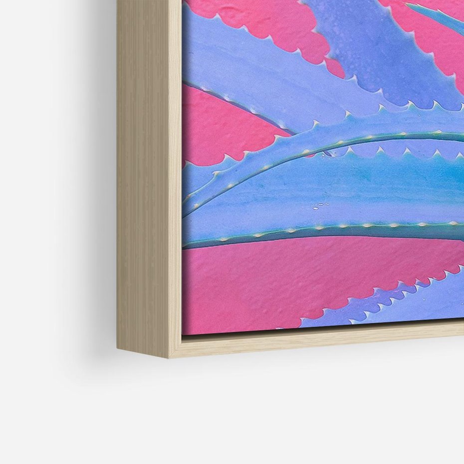 Obraz w ramie 70x50 - Piękno Pustyni - kaktusy, liście - rama drewno