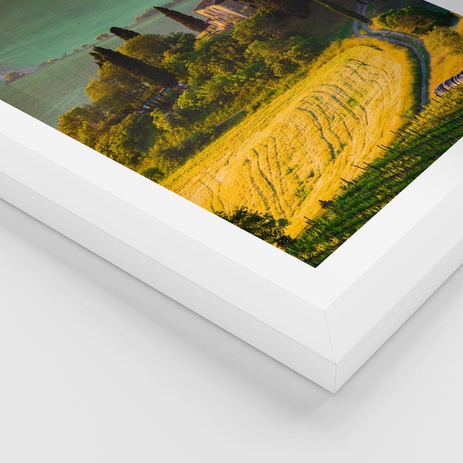 Plakat w ramie 30x40 - Pejzaż w perspektywie - pejzaż, perspektywa - rama biała