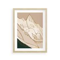 Plakat w ramie 30x40 - Góry w Złocie i Minimalizmie - grafika, złote góry - rama drewno