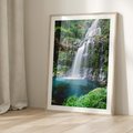 Plakat w ramie 50x70 - Tropikalny Wodospad - wodospad, tropikalny - rama drewno