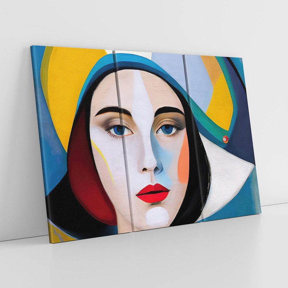 Obraz na płótnie 120x80 - Kształtujące Widzenia - abstrakcyjny obraz olejny, portret twarzy kobiety