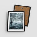 Plakat w ramie 40x50 - Zimowy Raj - zimowy górski krajobraz, jezioro w górach - rama czarna
