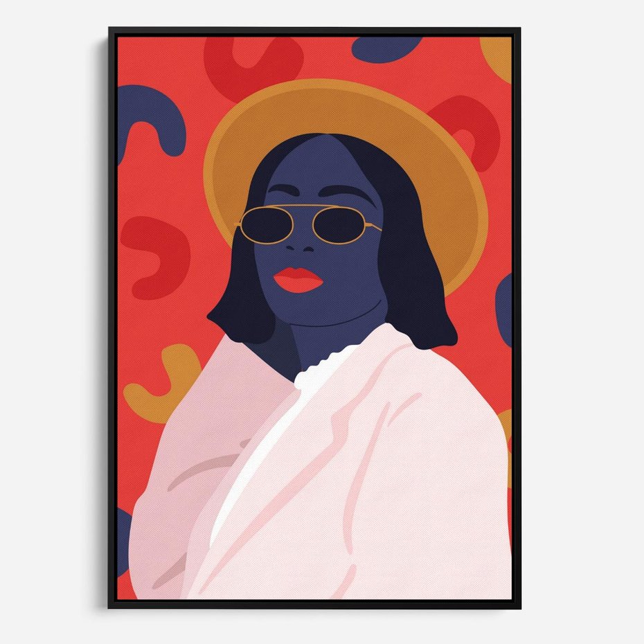 Obraz w ramie 70x100 - Kobieca Przenikliwość - nowoczesny plakat, styl retro - rama czarna