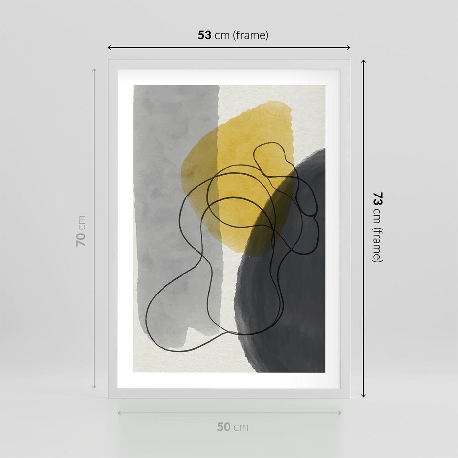 Plakat w ramie 50x70 - Kolorowe Akwarelowe Abstrakcje - abstrakcja, akwarelowe plamy - rama biała