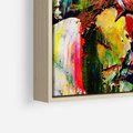 Obraz w ramie 80x80 - Szalejące ognie kolorów - abstrakcja, farby olejne - rama drewno