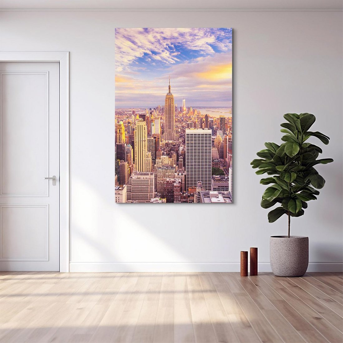 Obraz na płótnie 70x100 - Amerykański duch: Miasto na horyzoncie - USA, Ameryka