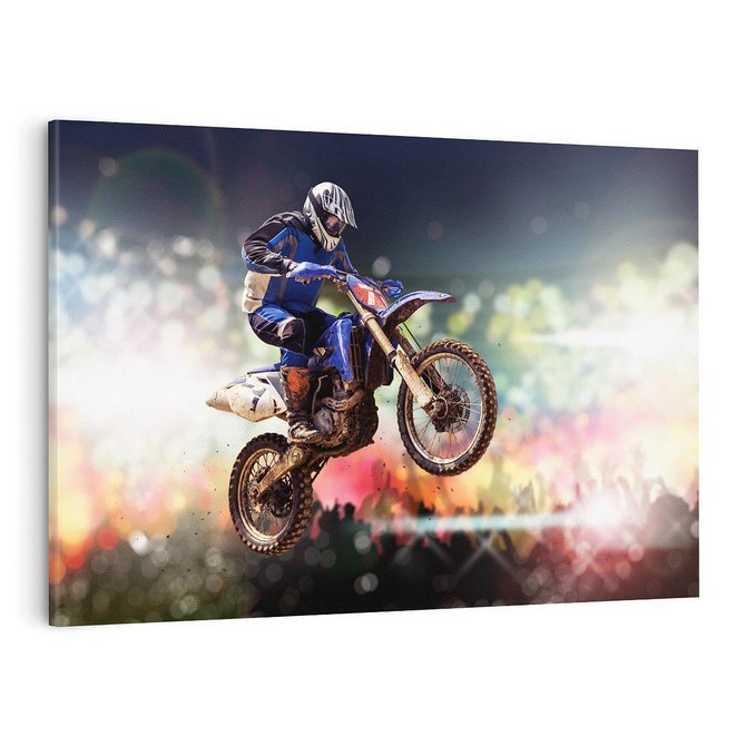 Obraz na płótnie 100x70 - Adrenalina na motocyklu cross - motocykl, cross