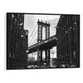 Obraz w ramie 100x70 - Ikona Miasta - Nowy Jork, most - rama czarna