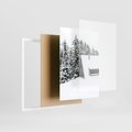 Zestaw obrazy w ramie 40x50 galeria - Górski, pejzaż, śnieg, zima - rama biała