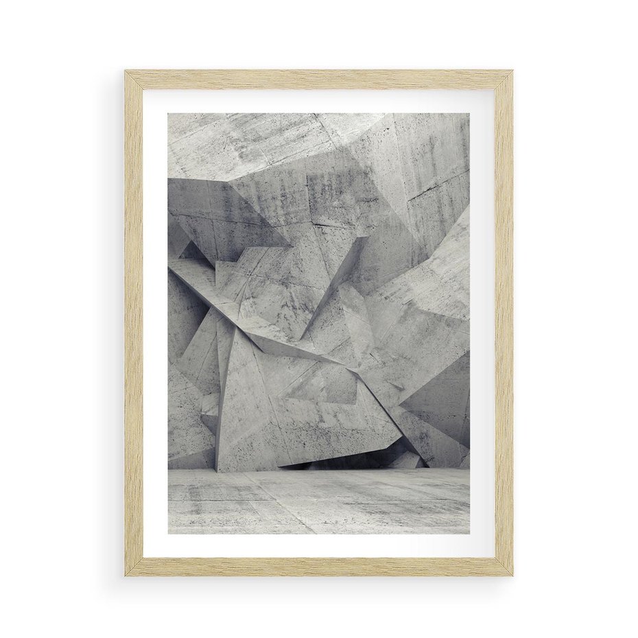 Plakat w ramie 50x70 - Architektura w trójwymiarowym wymiarze - architektura, 3D - rama drewno