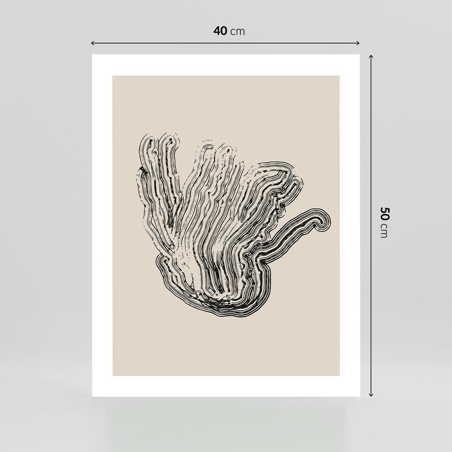 Plakat bez ramy 40x50 - Abstrakcyjne Odbicie - abstrakcyjne odbicie, biało czarny