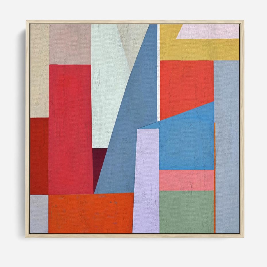 Obraz w ramie 50x50 - Migotliwe Nastroje Kształtów - różne geometryczne formy, olejny obraz - rama drewno