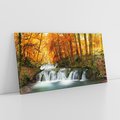 Obraz na płótnie 140x70 - Jesienny wodospad w lesie - jesień, wodospad