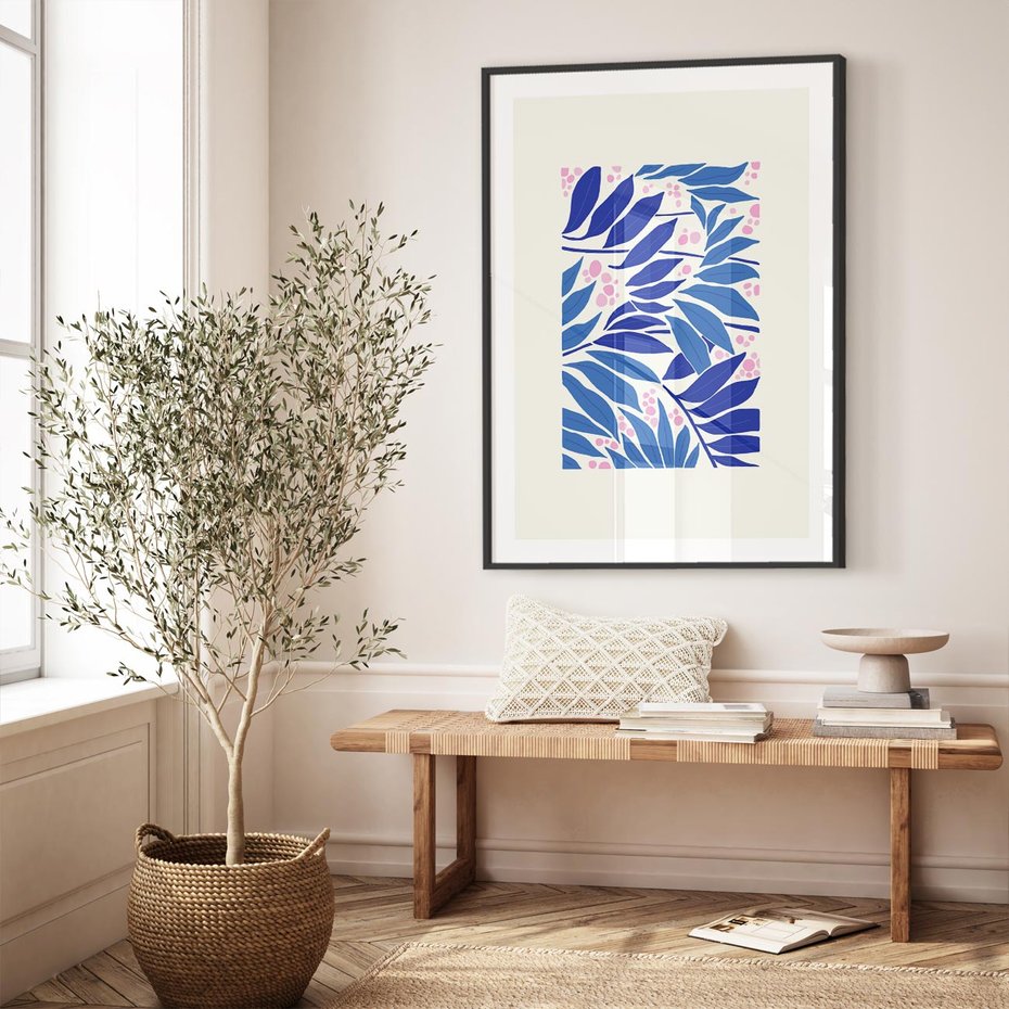 Plakat bez ramy 40x50 - Kolorowy Wir - liściasta kompozycja, nowoczesny plakat