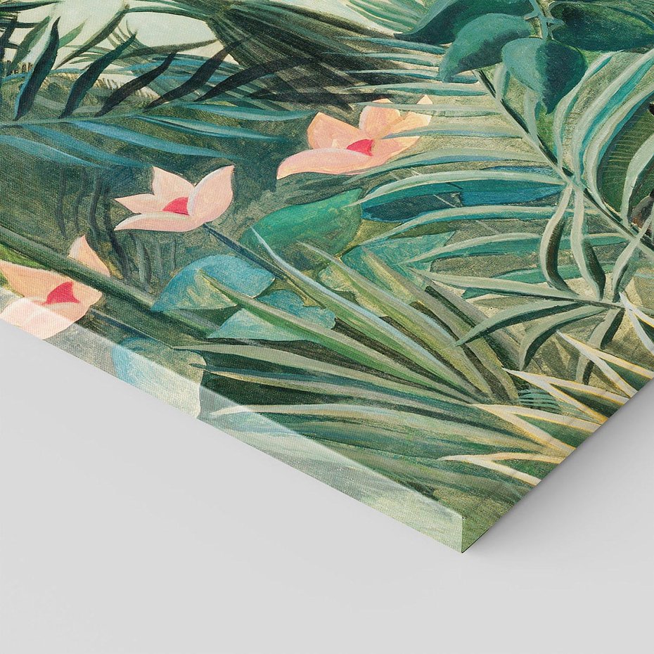 Obraz na płótnie 120x80 - "The Equatorial Jungle " (1909) Henri Rousseau - Reprodukcja - reprodukcja, obraz na płótnie