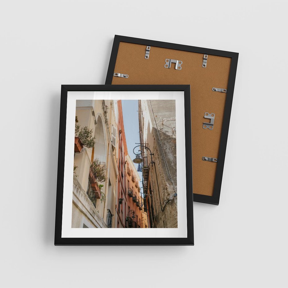 Plakat w ramie 40x50 - Włoskie uroki - włoskie, uliczki - rama czarna