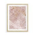 Plakat w ramie 50x70 - Wyjątkowa Stylizacja - marmur, złoto - rama drewno