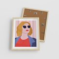 Plakat w ramie 40x50 - Kobieca Ekspresja - nowoczesny plakat, styl retro - rama drewno