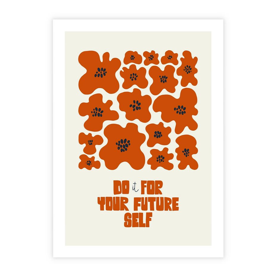 Plakat bez ramy 21x30 - Taniec Kolorowych Promieni - self care, kompozycja kwiaty