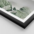 Plakat w ramie 30x40 - Minimalistyczna Harmonia: Zieleń Liści - zieone liście, kompozycja - rama czarna