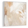 Obraz w ramie 50x50 - Elegancja w Złocistym Chaosie - złoto beż, abstrakcja - rama biała