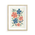 Plakat w ramie 30x40 - Kolorowe liście tęsknot - minimalistyczny plakat, grafika - rama drewno