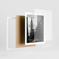 Plakat w ramie 40x50 - Nowy York, taksówka w ruchu - Nowy York, taksówka - rama biała