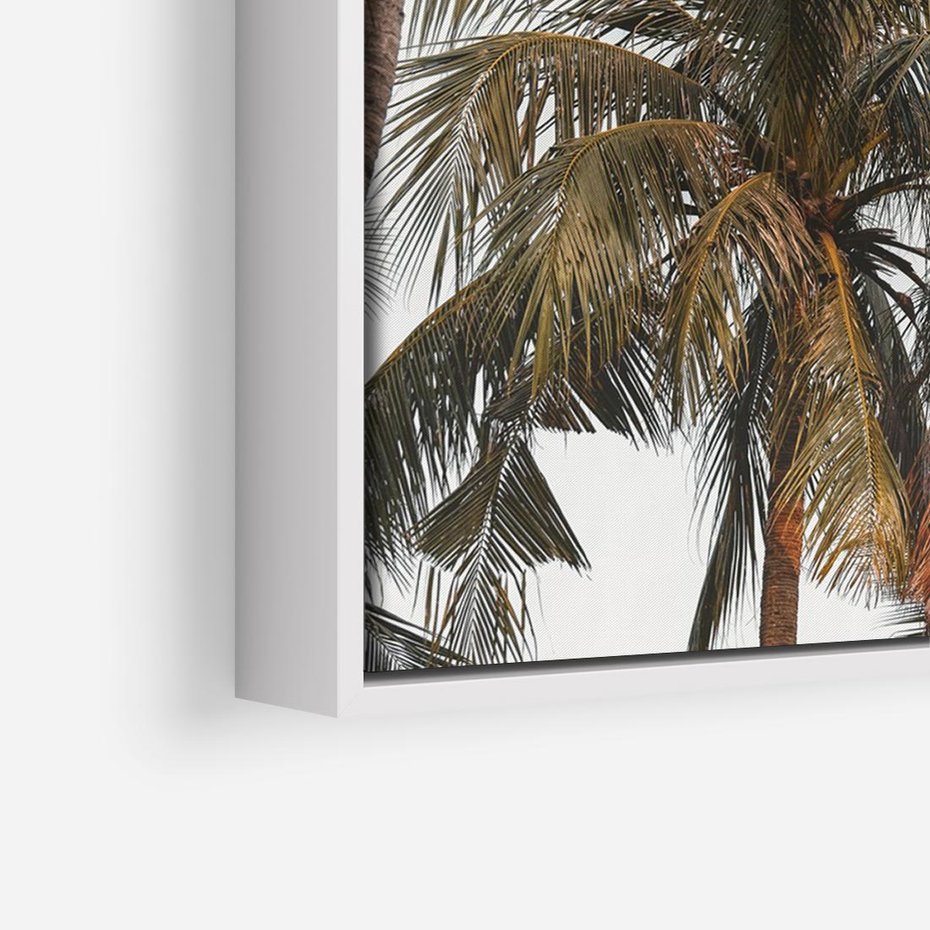 Obraz w ramie 70x50 - Palmy - tęsknota za Hawajami - palmy, Hawaje - rama biała