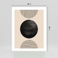 Plakat bez ramy 40x50 - Minimalizm w Kształtach - geometryczny graficzny obraz, czarne koło