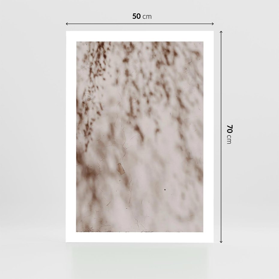 Plakat bez ramy 50x70 - Cień Gałęzi - beżowa ściana, cień gałęzi