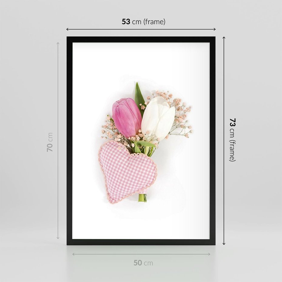 Plakat w ramie 50x70 - Kolorowa Harmonia - kwiaty, bukiet - rama czarna