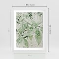 Plakat w ramie 40x50 - Jasnozielone Liście w Kompozycji - liście, jasna zieleń - rama biała