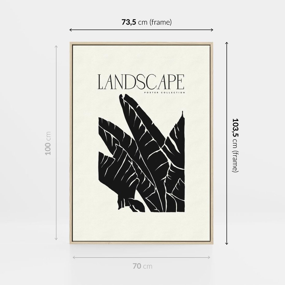 Obraz w ramie 70x100 - Rytmy roślinnego życia - nowoczesna sztuka, minimalistyczny styl - rama drewno