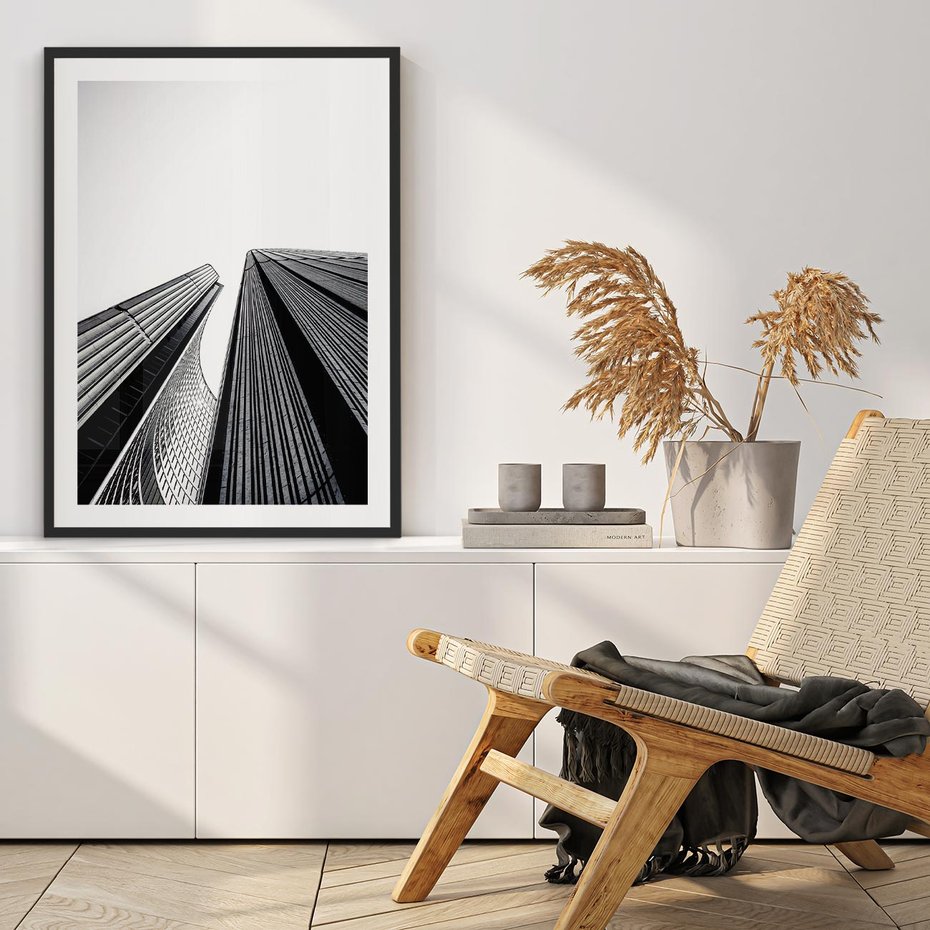 Plakat bez ramy 30x40 - Monochromatyczna Wizja - architektura, wysoki wieżowiec