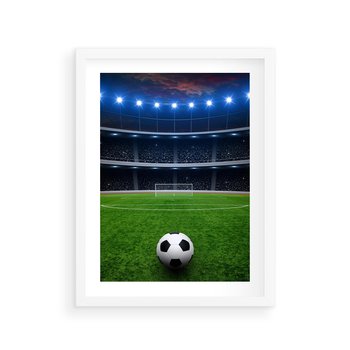 Plakat w ramie 50x70 - Piłka nożna - gol! - piłka nożna, gol - rama biała