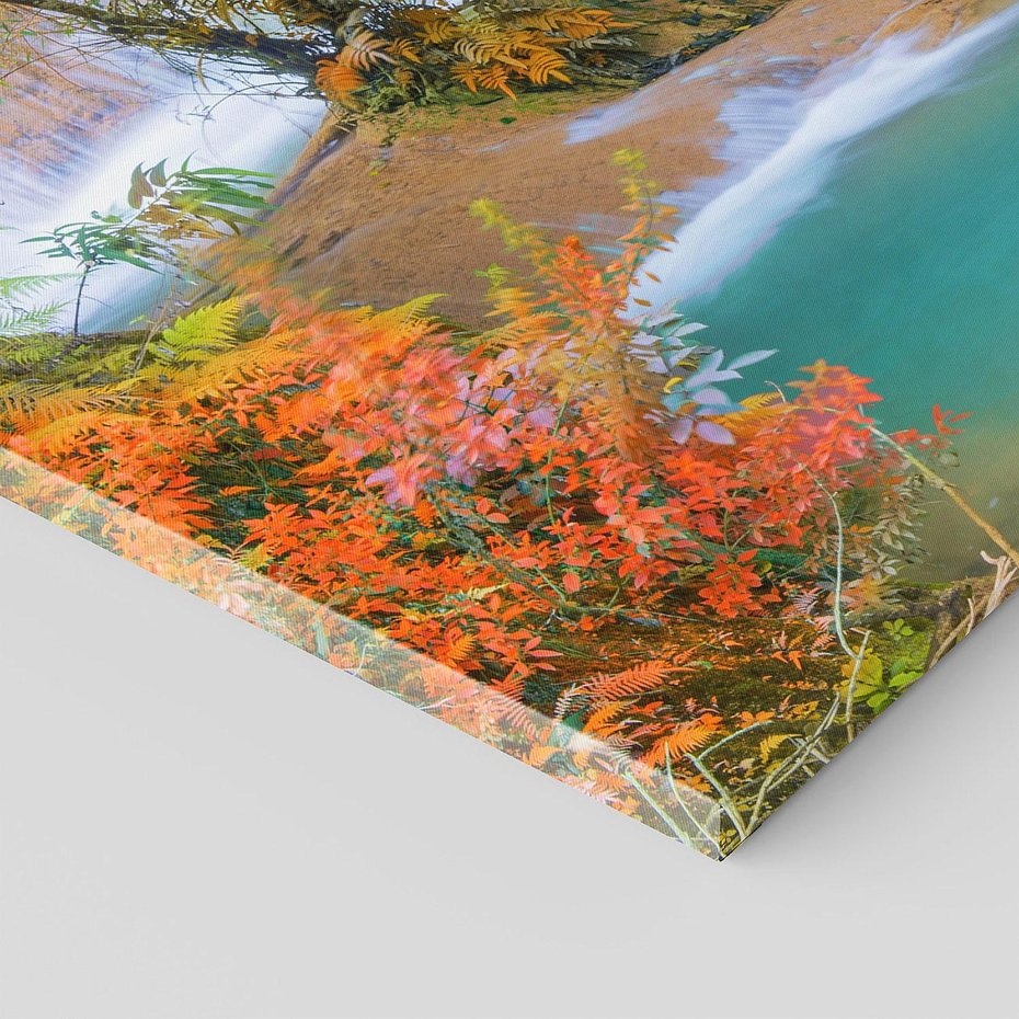 Obraz na płótnie 120x60 - Urok laotańskiego wodospadu - Laos, Azja