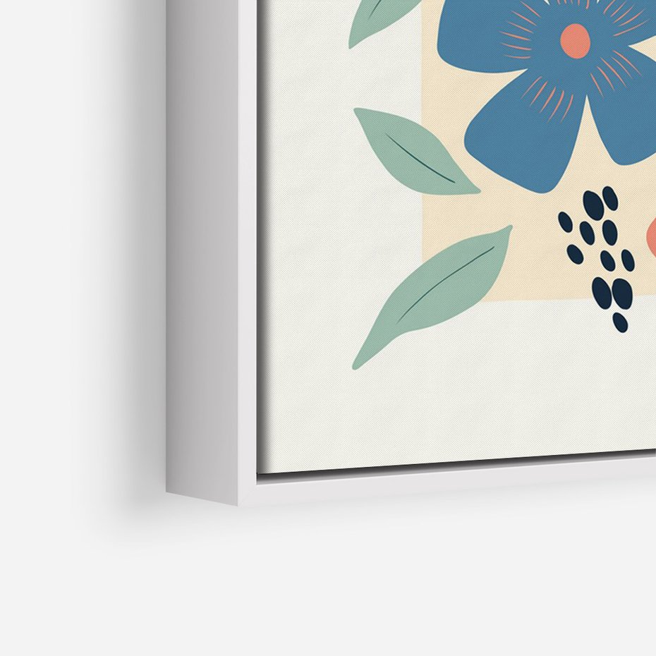 Obraz w ramie 70x100 - Kolorowe liście tęsknot - minimalistyczny plakat, grafika - rama biała