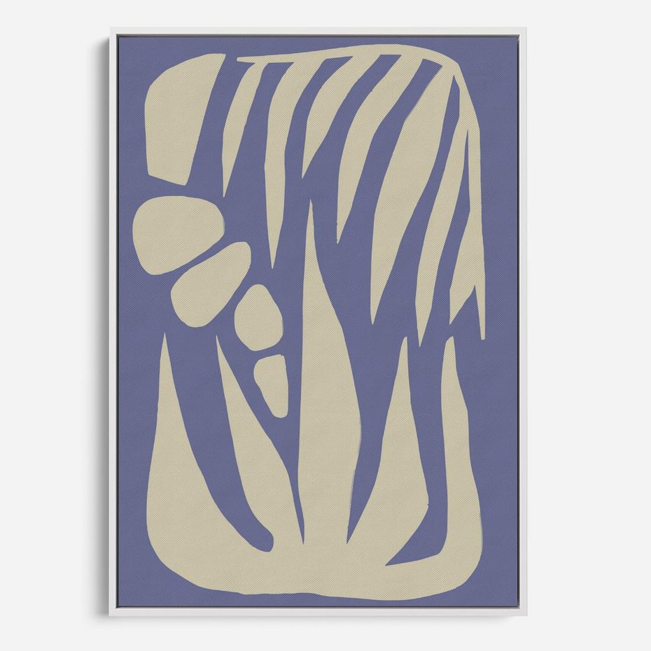 Obraz w ramie 50x70 - Kształty Niewidzialnych Granic - abstrakcyjna sztuka, skandynawski styl - rama biała