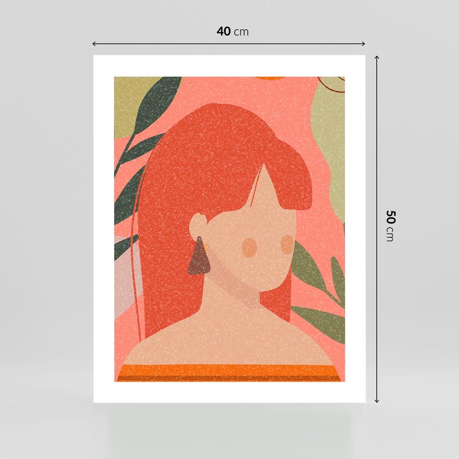 Plakat bez ramy 40x50 - Kobieca Refleksja - nowoczesny plakat, styl retro