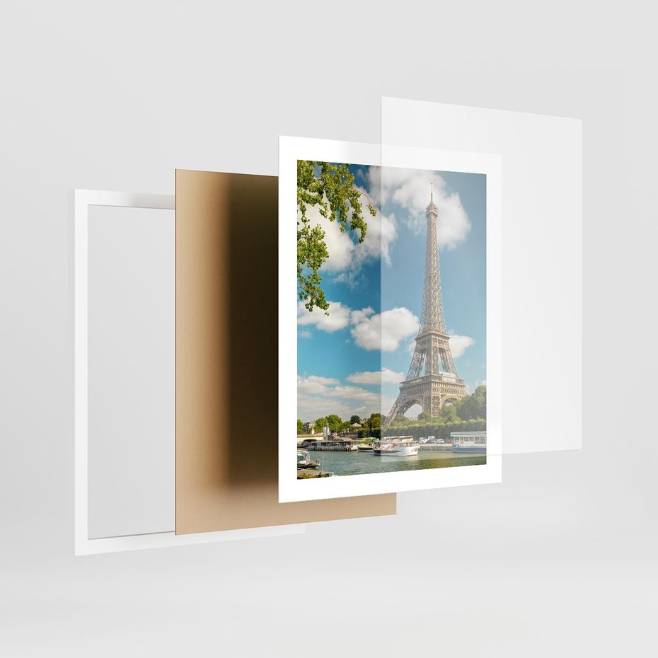 Plakat w ramie 40x50 - Paryż Eiffla - Paryż, Eiffla - rama biała