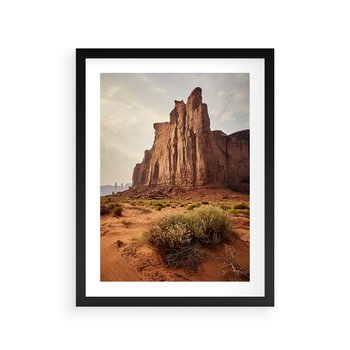 Plakat w ramie 50x70 - Pejzaż pustynnego kanionu - pustynia, kanion - rama czarna
