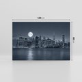 Obraz na płótnie 120x80 - Księżyc nad miastem nocą - księżyc, miasto